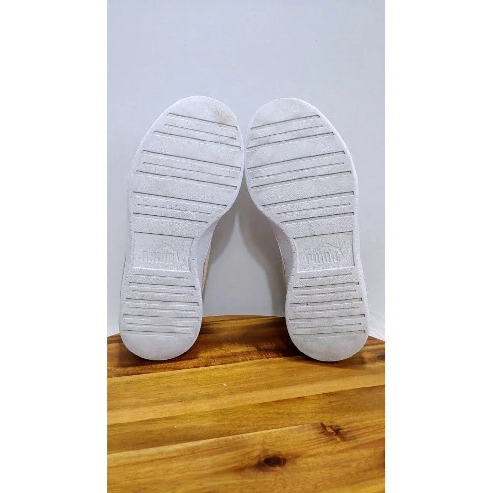 Puma Carter Jr Sneakers Youth 4 White Pink‎  Lace Up Shoes 396316-38 Streetwear